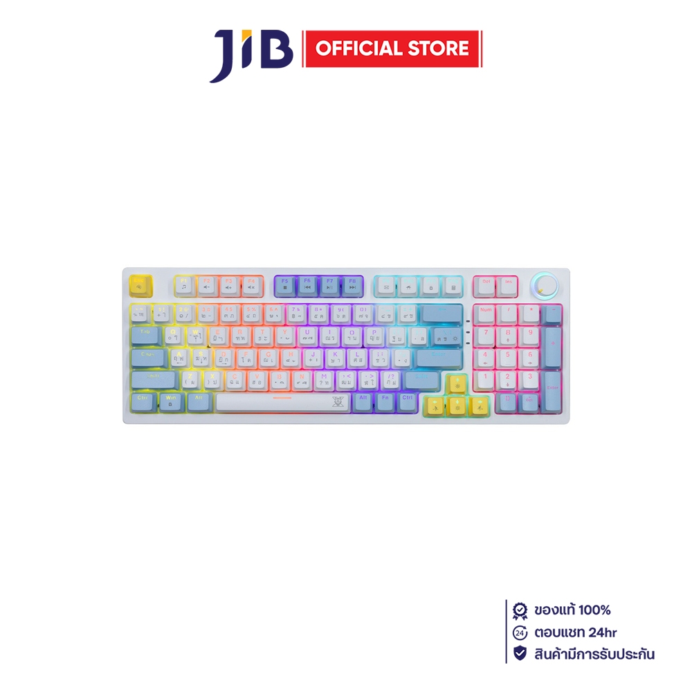 KEYBOARD (คีย์บอร์ด) NUBWO X801 ELEANOR (BLUE-WHITE) (BLUE SWITCH - MINI RGB - EN/TH) (SET D)