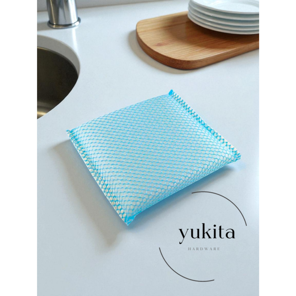 (ยกโหล12ห่อ) 3in1 ฟองน้ำล้างจาน สองด้าน หุ้มตาข่าย ฟองน้ำใยขัด ไบรท์ อเนกประสงค์ สําหรับล้างทําความสะอาด - รูปที่ 6