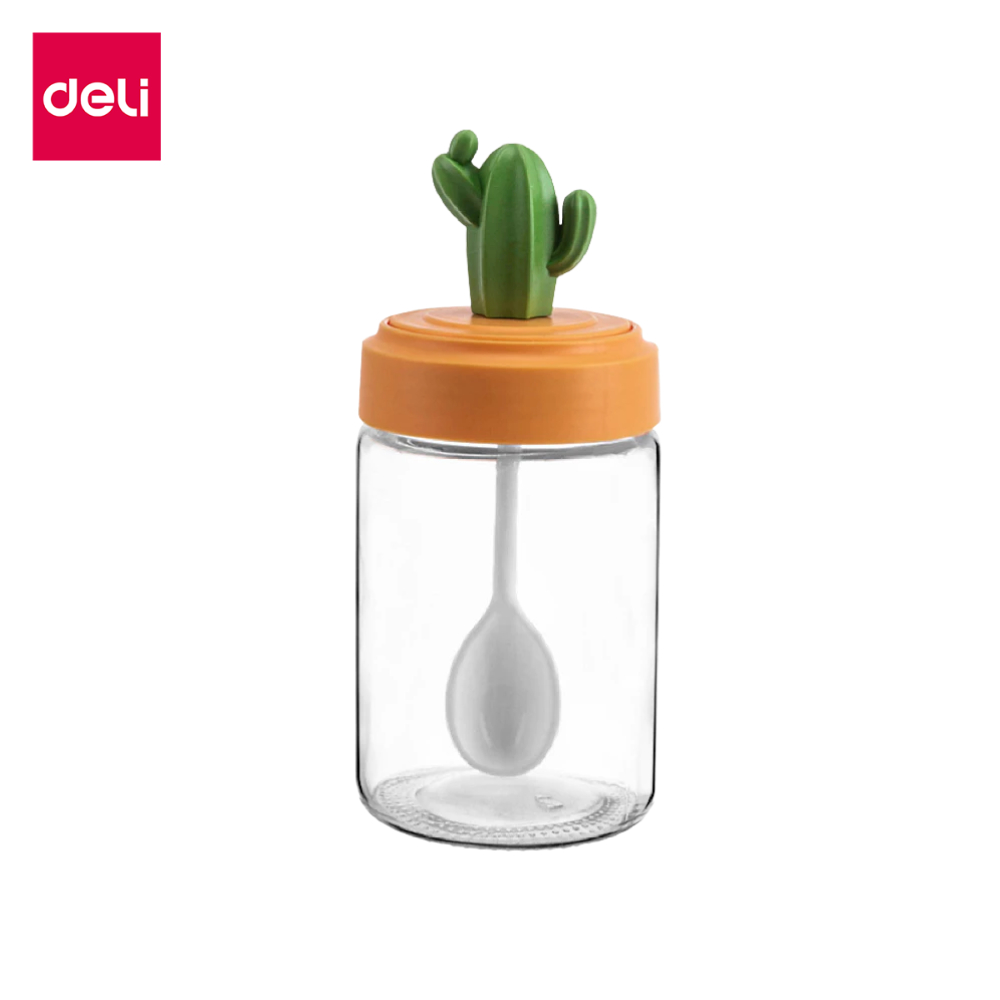 Deli ขวดใส่เครื่องปรุง ขวดแก้วใส่เครื่องปรุง ปากขวดกว้าง ทำความสะอาดง่าย Seasoning Bottle