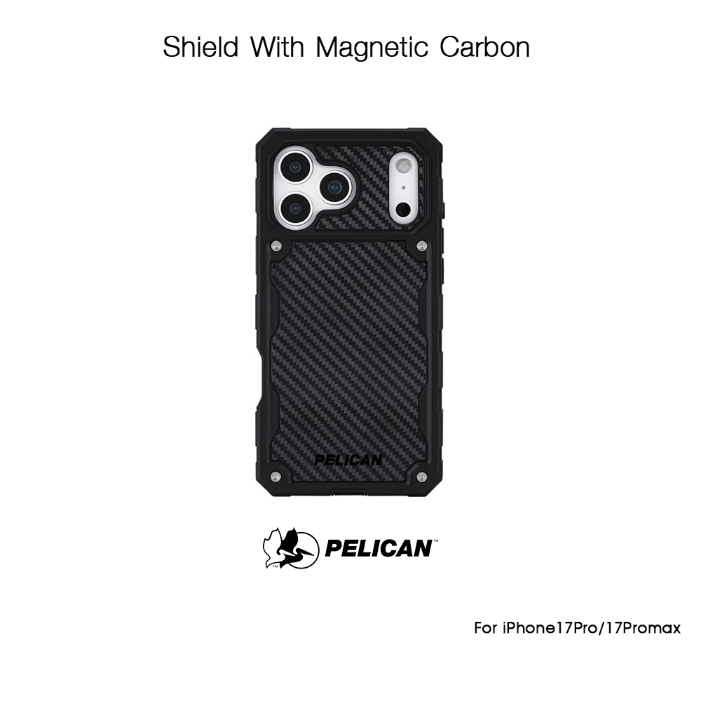 PELICAN Shield With Magnetic Carbon เคสกันกระแทกระดับ7.3Mเกรดพรีเมี่ยมจากอเมริกา เคสสำหรับ iPhone17P