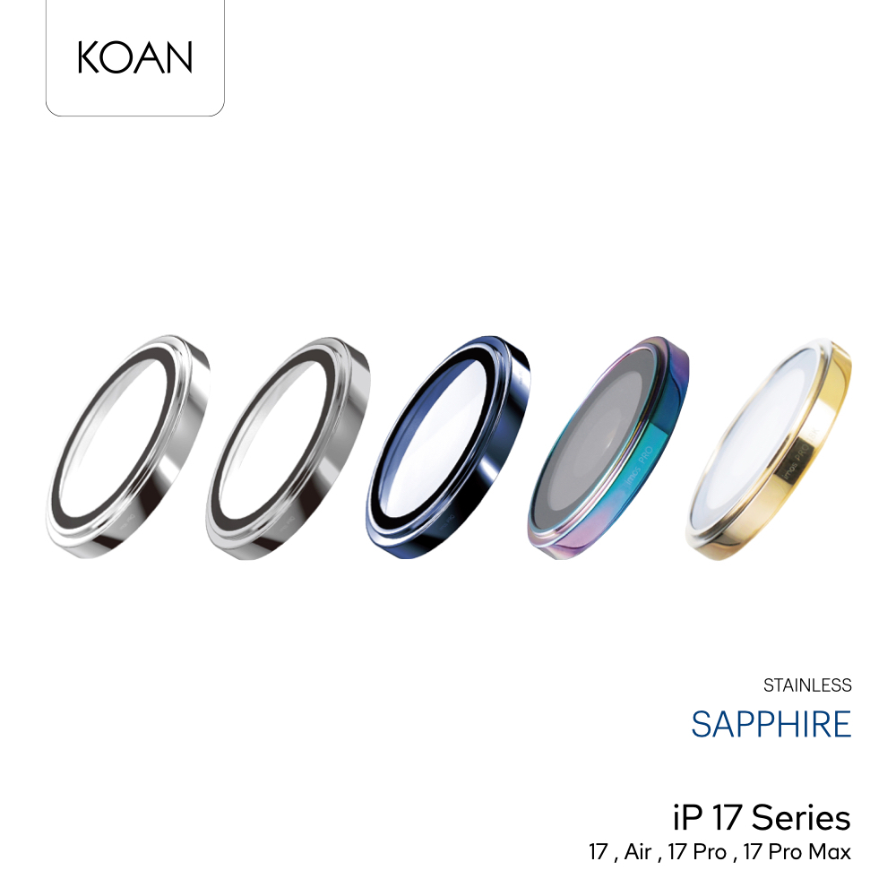 IMOS ฟิล์มกระจกเลนส์กล้อง Sapphire Len Protector Stainless ใช้สำหรับ iPhone 17 Series แหวนกันรอยเลนส