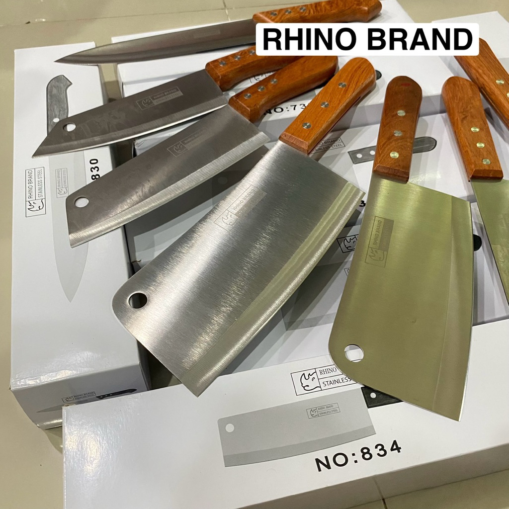 RHINO BRAND No.836 834 736 636 833 733 830 มีด อีโต้ สับ ผ่า ด้ามไม้ ของแท้ 100%