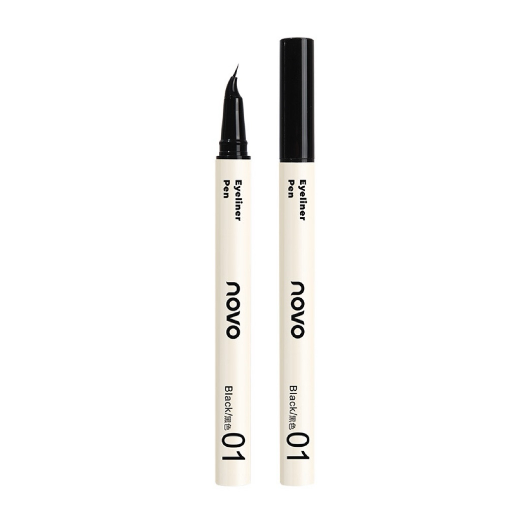9027 (ใหม่/แท้) NOVO Eyeliner อายไลเนอร์ สีชัด เส้นคม ติดทน กันน้ำ กันเหงื่อ หัวแปรงเรียวเล็ก 0.01mm