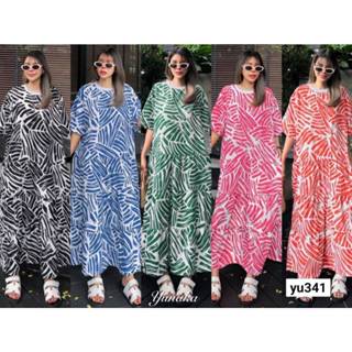 เดรสยาวคอกลมแขนสั้น ทรงปล่อยแบบ Oversize Style ดีเทลตัดต่อเป…