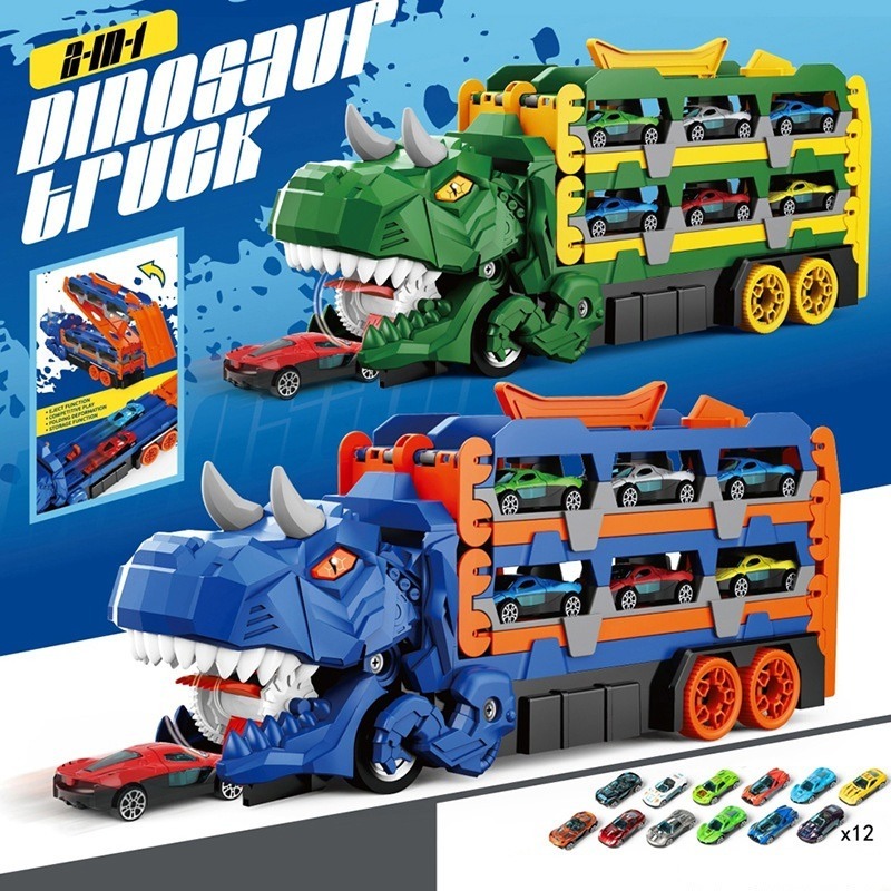 รถของเล่น ไดโนเสาร์ กางยาว1.5 เมตร. รถรางไดโนเสาร์ ของเล่นรถราง แถม12คัน ของเล่นเด็กชาย