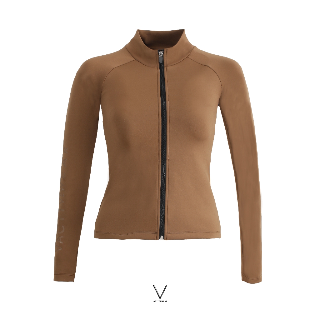 SS2025 WOODEN BROWN UV JACKET เสื้อแขนยาว ใส่ว่ายน้ำ มีฟองน้ำในตัวผ้าหนา กัน UV UPF 50+