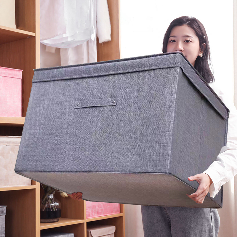 60L กล่องผ้า เก็บผ้า ความจุขนาดใหญ่ กลองเก็บของ กล่องใส่ผ้า กล่องผ้า การจัดเก็บเสื้อผ้าและผ้าห่ม