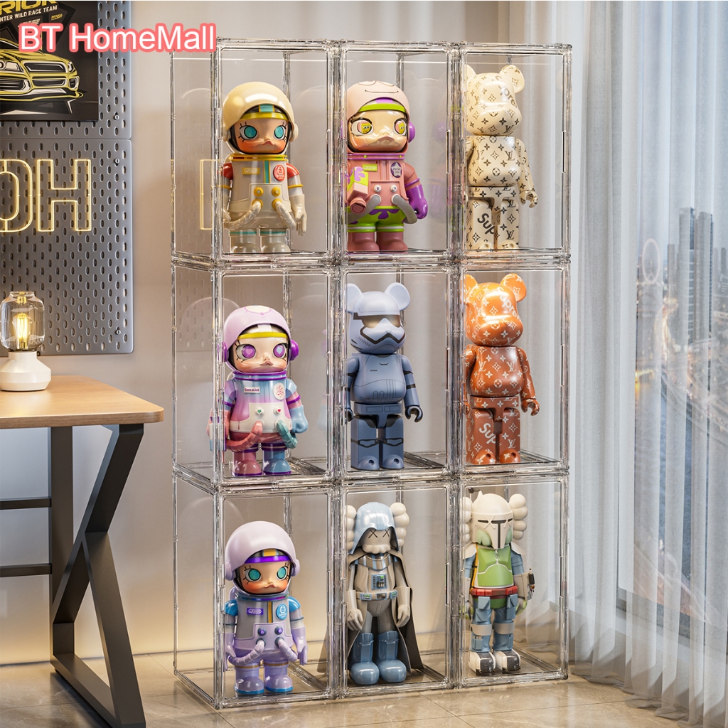 กล่องครอบโมเดล Molly 400% กล่องอะคริลิคใส่ ตู้โชว์ตุ๊กตา POPMART สูง 50 cm กล่องใส การซ้อนแม่เหล็ก