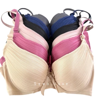 เสื้อใน คัพB มีโครง ฟองบาง ผ้าจีบ แฟชั่น สีพื้น เต็มทรง ใส่สบาย K371