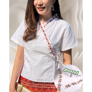 เสื้อพื้นเมือง ป้ายปักหนอน (ปักแดง-ปักพาสเทล)