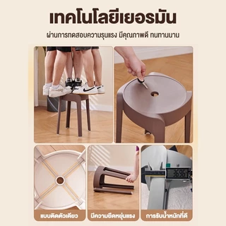 KATIFIA เก้าอี้พลาสติก สตูลพลาสติก สีดำ สไตล์นอร์ดิก เก้าอี้โต๊ะอาหาร เรียงซ้อนได้ ประหยัดพื้นที่