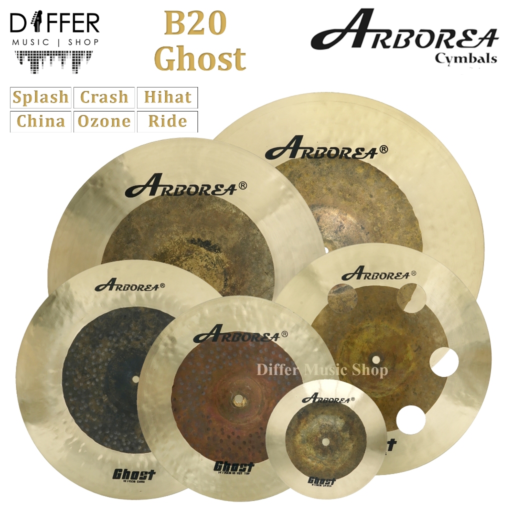 แฉ ฉาบ Arborea Cymbals รุ่น Ghost วัสดุ Bronze B20 มีให้เลือกหลายขนาด Splash,Crash,Hihat,Ride,China,