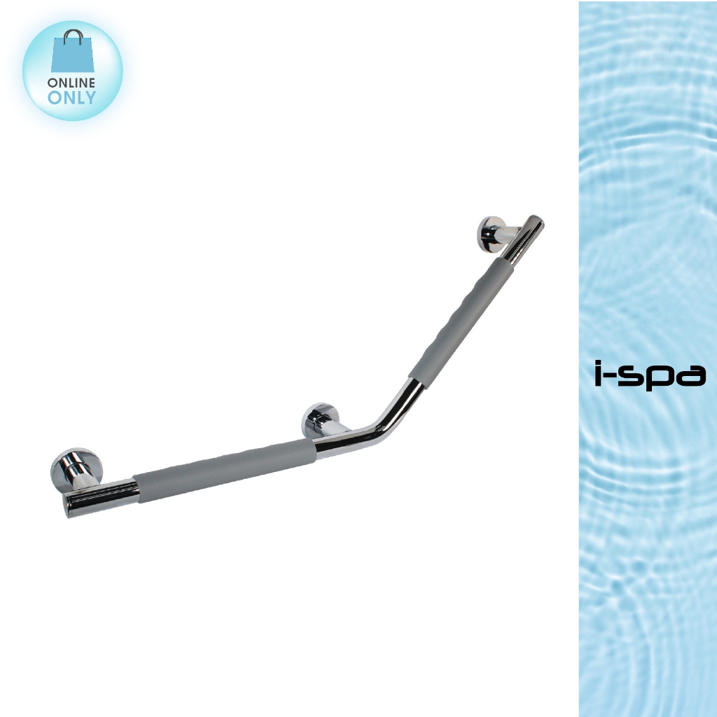 I-SPA Grab bar ราวจับสแตนเลส ตัวแอลเฉียง 135 องศา มือจับกันลื่น ขนาด 8.5x65x28cm. สแตนเลส