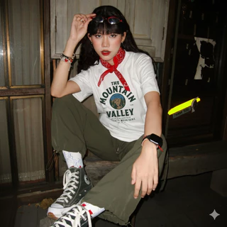 Vintage Factory เสื้อยืด THE MOUNTAIN - ผ้า Cotton100% (พร้อมส่ง)