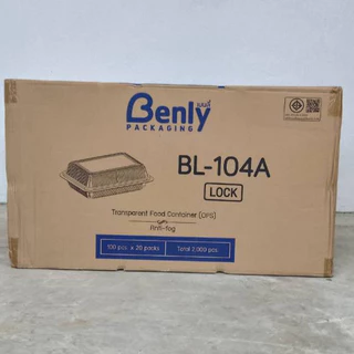*ยกลัง*Benlyกล่องใส่อาหาร POSรุ่นBL-104A ฝาล็อค ไม่เกิดไอน้ำ แพ็ค100x20ห่อ/ลัง2000ชิ้น*1ออเดอร์ต่อ1ลัง*