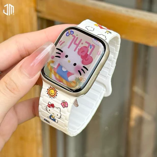 ใหม่ สายลายKT ซิลิโคนแม่เหล็ก ขนาด 38,40,41,42,45,46,49mm
