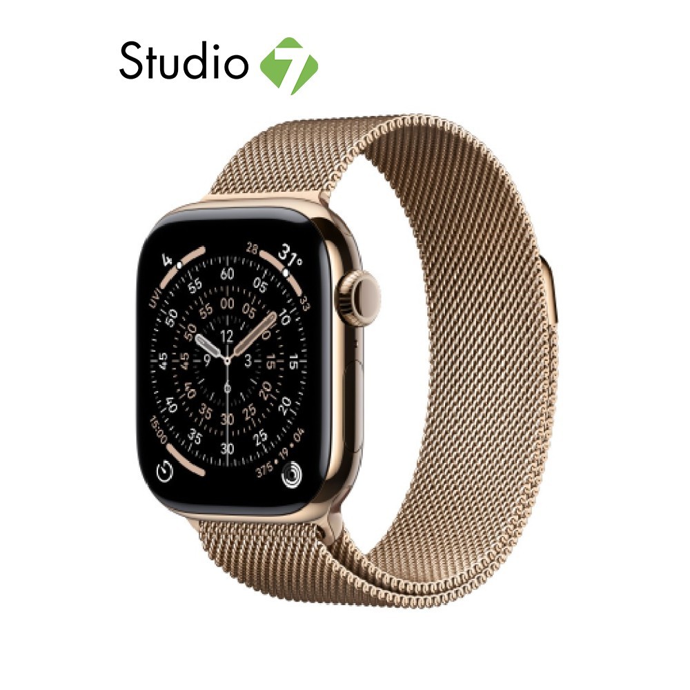 Apple Watch Series 11 GPS + Cellular 42mm Titanium Case with Milanese Loop by Studio 7