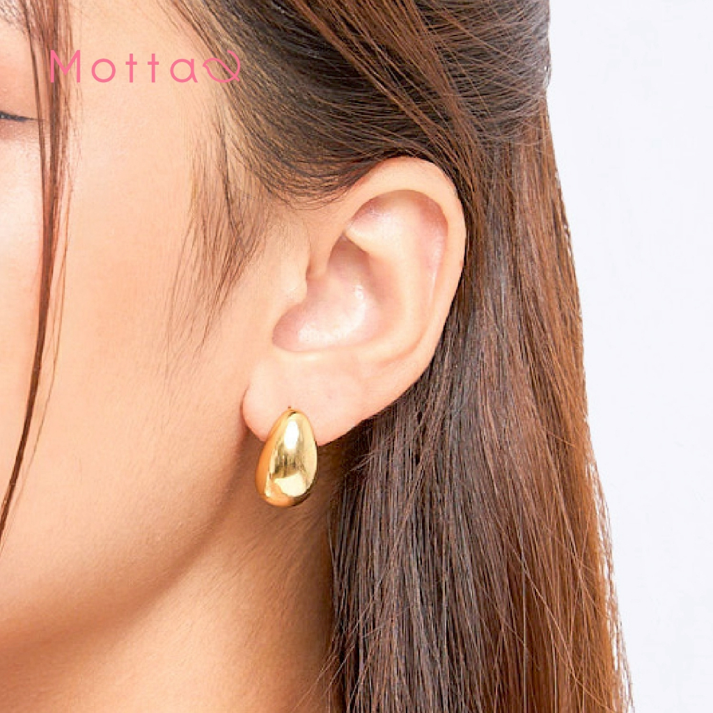 Motta Sunshine Hoop ต่างหูห่วงดีไซน์โค้งมน สายฝอ Old Money ใส่ออกงานได้ทุกโอกาส
