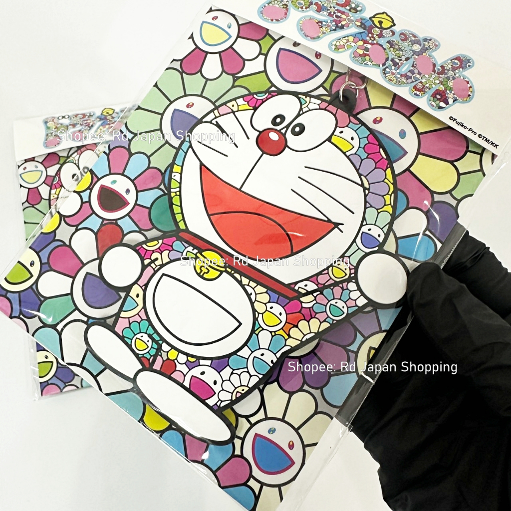พร้อมส่ง ส่งไว Takashi Murakami ของแท้ x Doraemon flower มุราคามิ ดอกไม้ พวงกุญแจ เรนโบว์ โดราเอมอน 