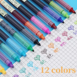 orange ปากกาเจลสไตล์เกาหลี 12 สี หัวปากกา 0.5 มม. หมึกสีทึบแสง สําหรับนักเรียนศิลปะ กล่อง/ถุง