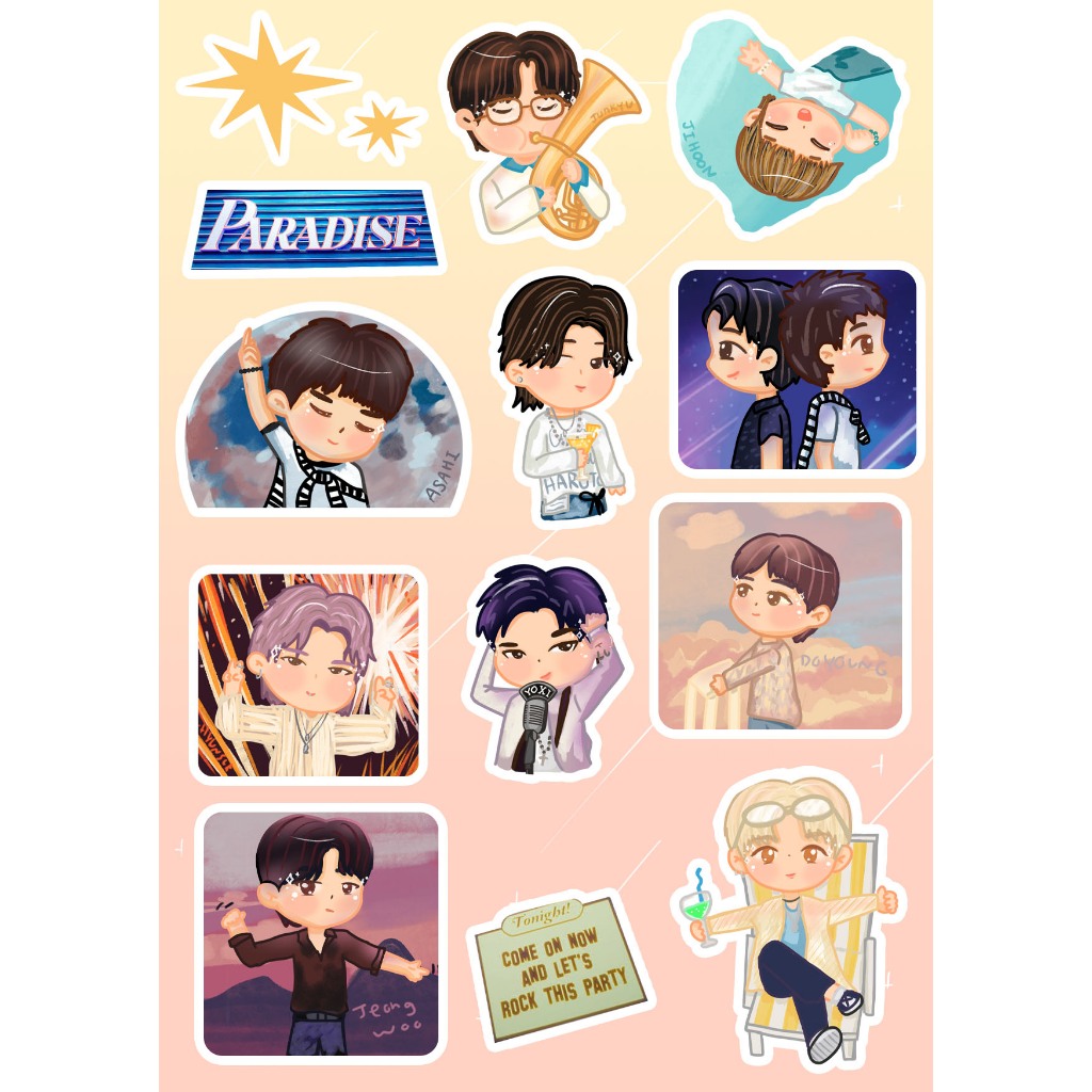 สติ๊กเกอร์ น้องสมบัติ เทเชอร์ แฟนอาต์ท (ลายวาดเองทั้งหมด)ไม่ไดคัท