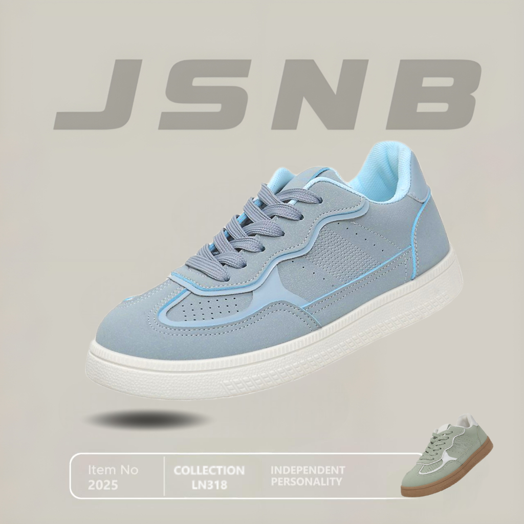 JSNB รองเท้าผ้าใบแฟชั่น พร้อมส่งฟรี รองเท้าผ้าใบลำลอง ระบายอากาศได้ดี พื้นนุ่ม น้ำหนักเบา [LN318]