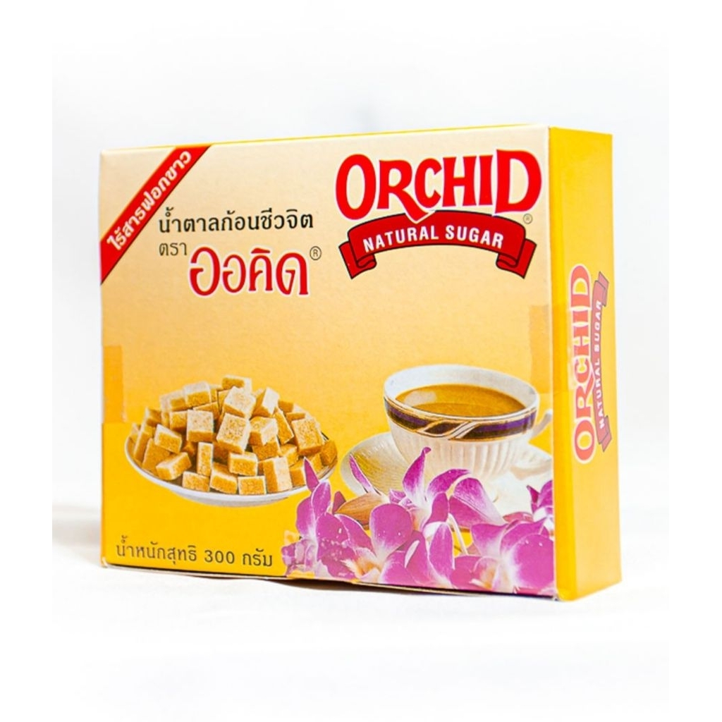 น้ำตาลก้อน ชีวจิต ออคิด Orchid 300g                           (พล)