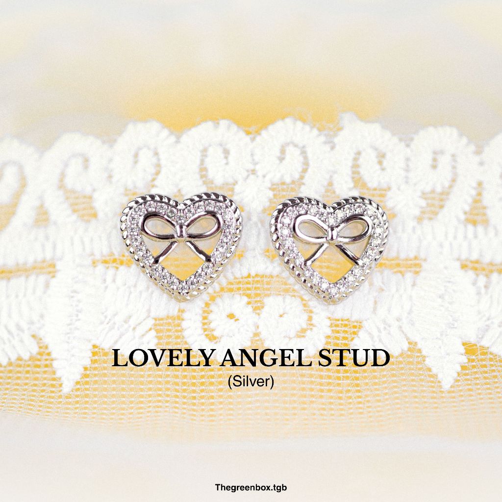 ต่างหู Lovely Angel Stud ก้านเงินแท้ S925 - The green Box