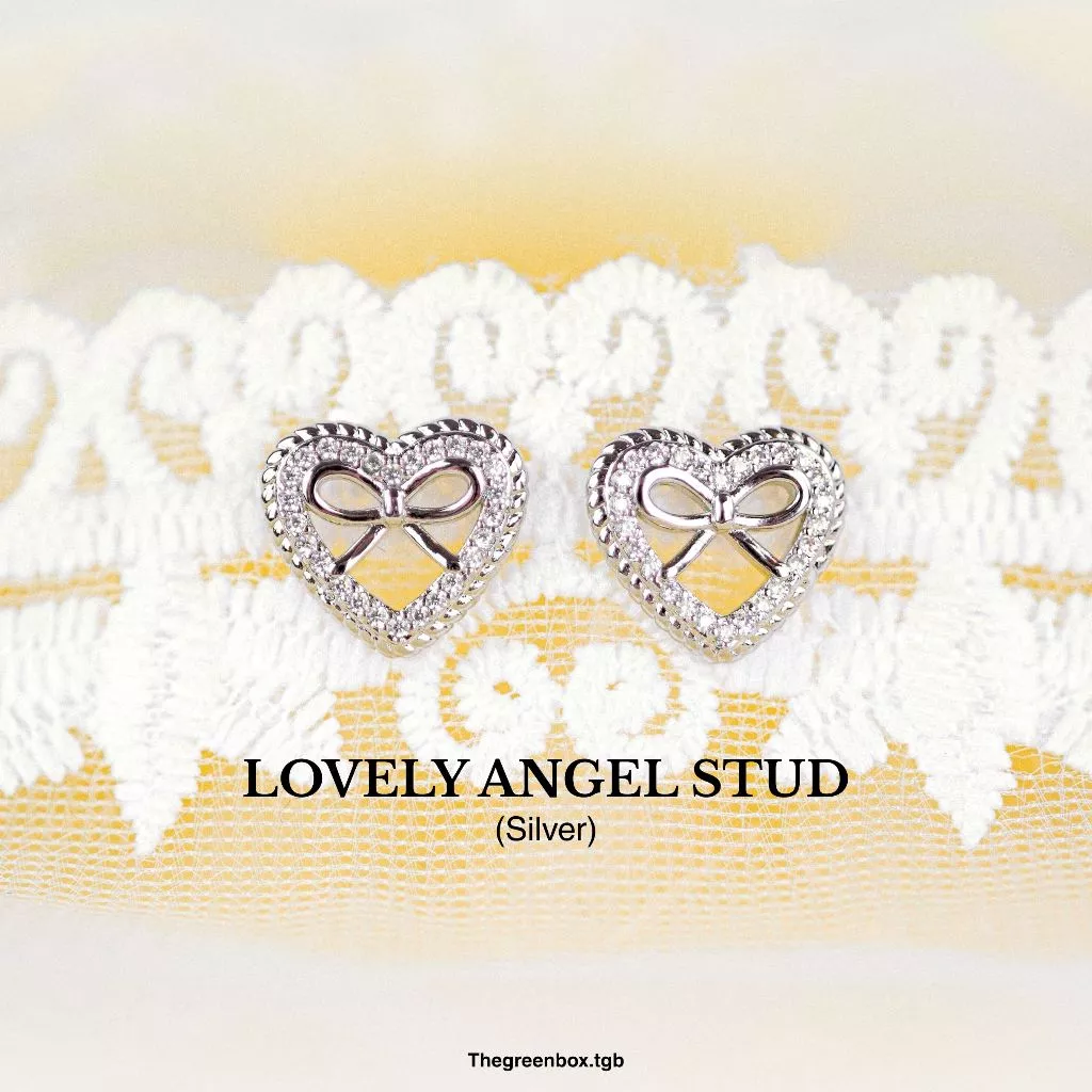 ต่างหู Lovely Angel Stud ก้านเงินแท้ S925 - The green Box