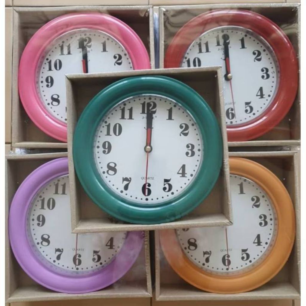 (สุ่มสี) นาฬิกาแขวนผนัง7นิ้ว หน้าปัดขาว ราคาถูก