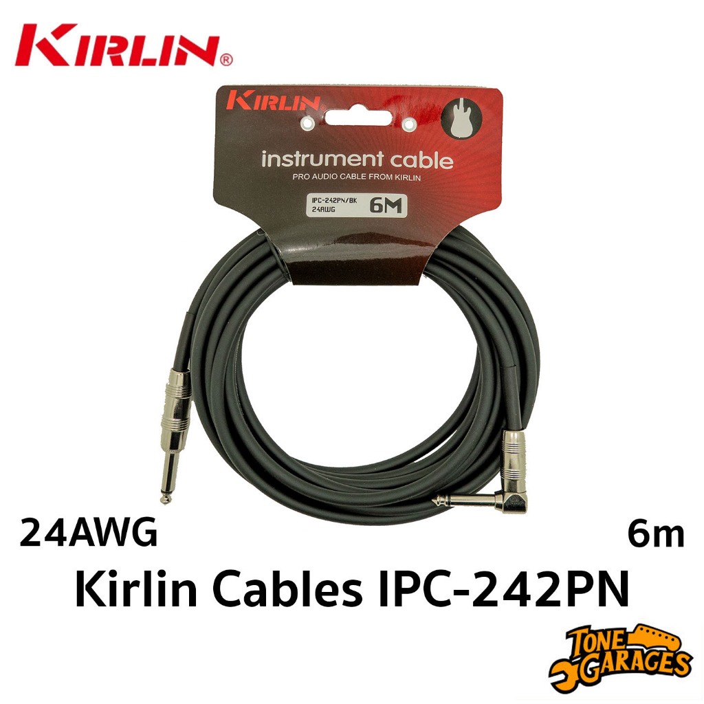 Kirlin Cables IPC-242PN สายสัญญาณ 24AWG หัว 1/4" Mono (ตรง-งอ) ยาว 6M