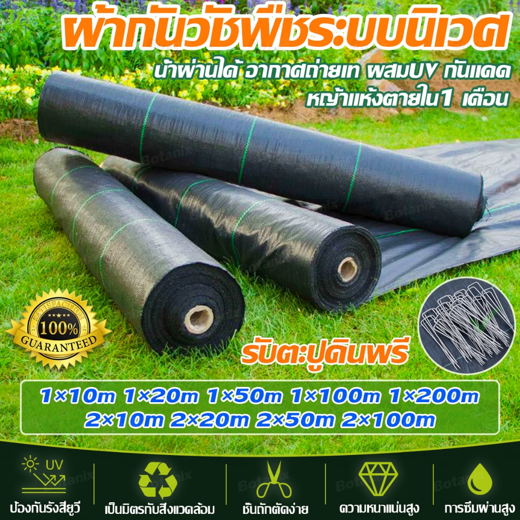 พลาสติกคลุมวัชพืช แถมตะปู ผ้าคลุมดิน พลาสติกคลุมดิน ผ้าคลุมวัชพืช ผ้าคลุมหญ้า UV พลาสติกคลุมหญ้า