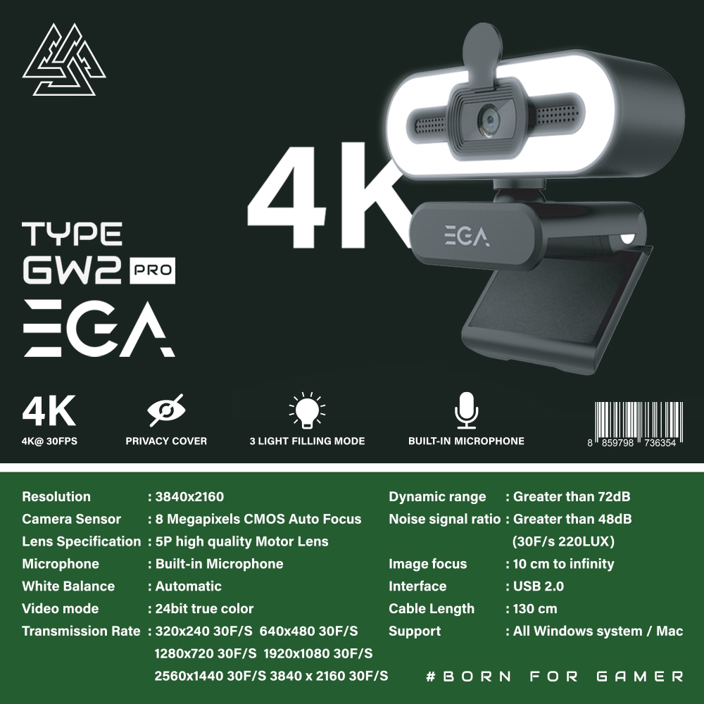 EGA Webcam UHD 4K GW2 Pro