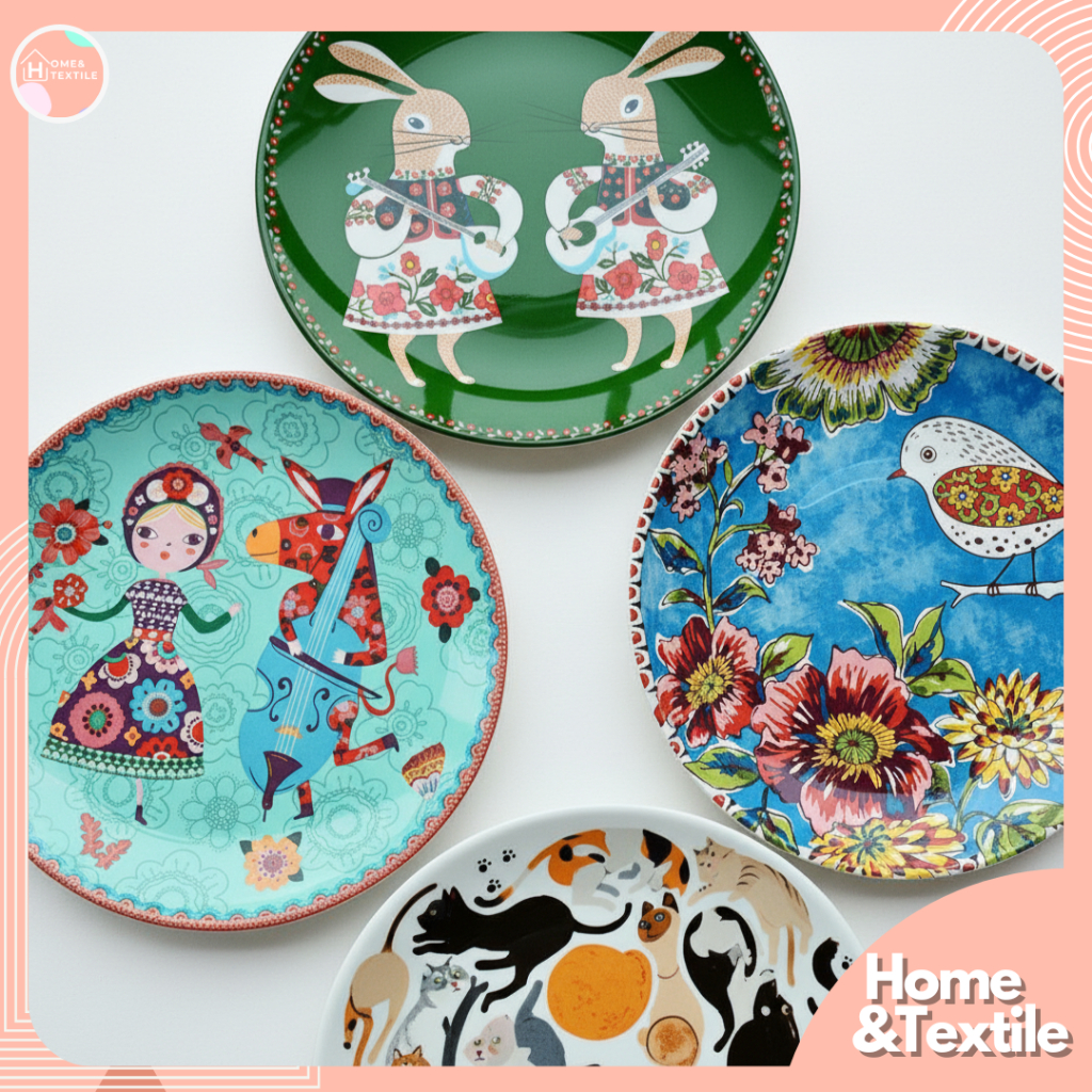 🔥4ฟรี1【พร้อมส่ง】 จานเซรามิก สไตล์ตะวันตก Earendil  ลายสวยงาม คุณภาพพรีเมี่ยม | Hands painted Plate