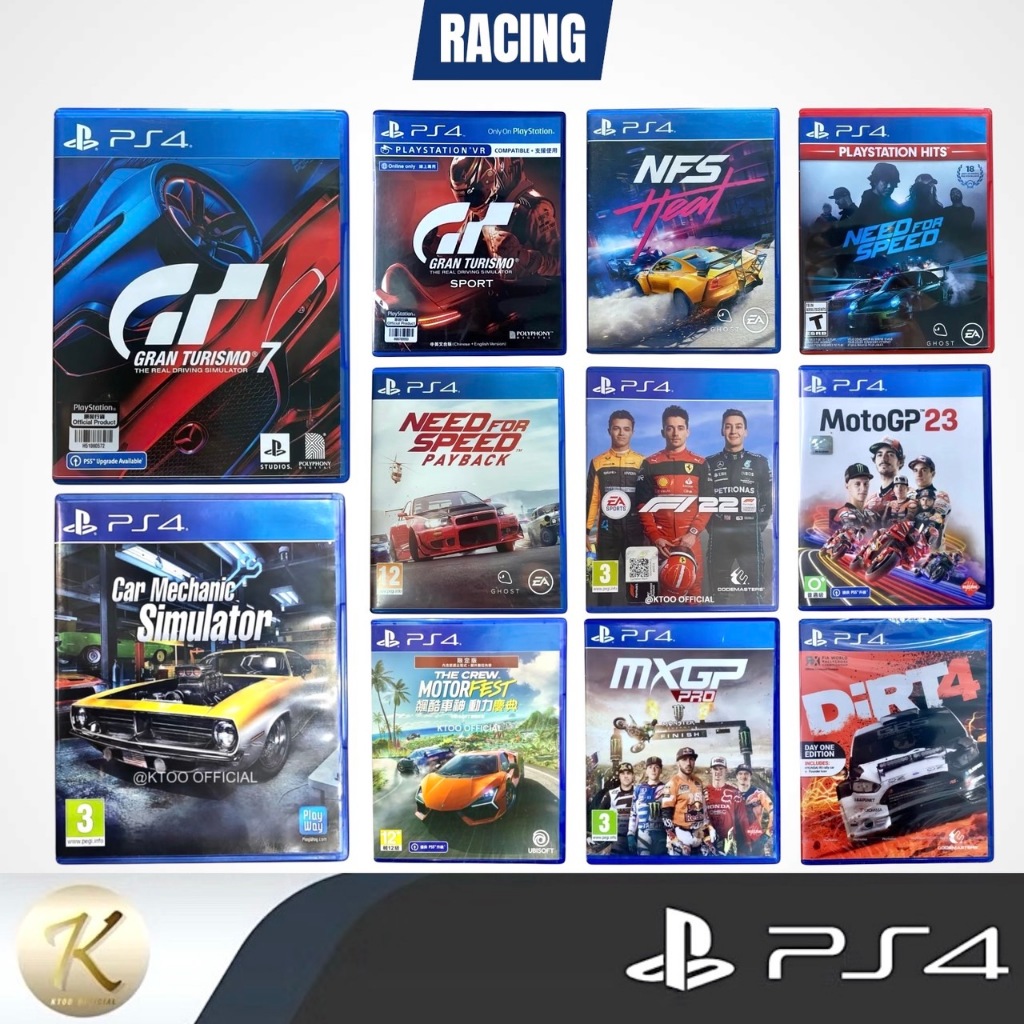 รวมแผ่นเกมส์รถแข่ง รถวิบาก Need for speed heat , rival ,payback ,Granturismo: PS4 สุดฮิต เกมส์ดัง ✅(