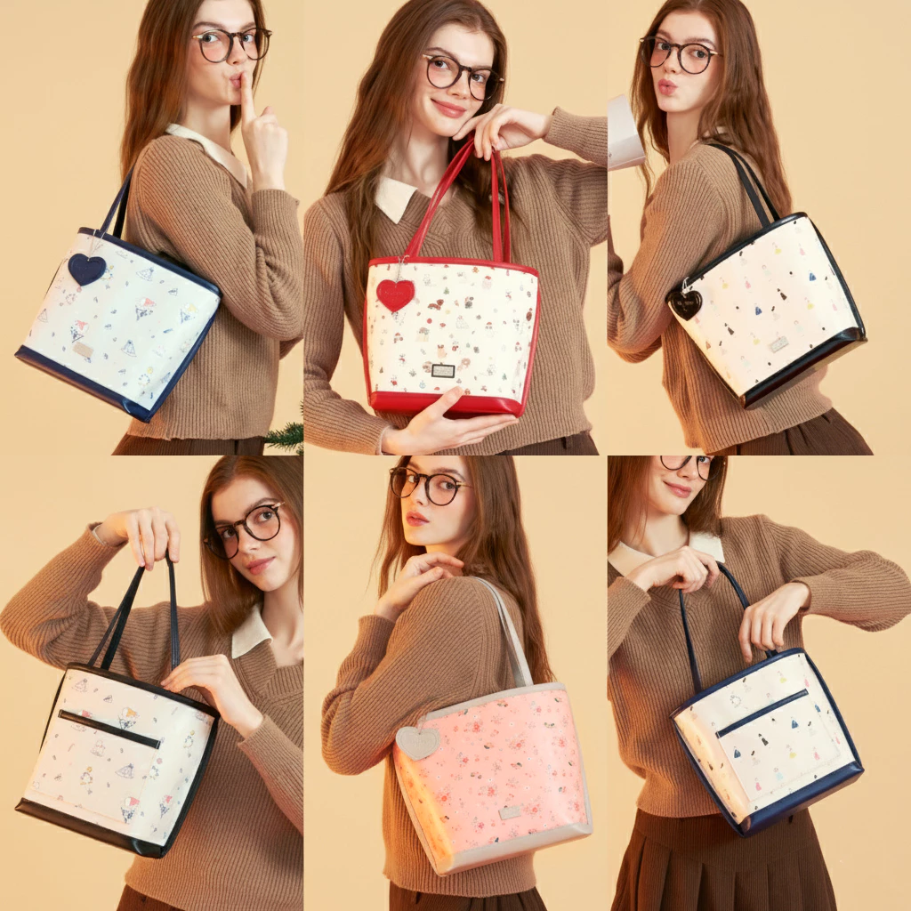 กระเป๋าสะพายไหล่ผู้หญิง ทรงบักเก็ต Bucket Tote ใส่ไอแพดได้ 2 ช่อง KEPT The Bucket Tote