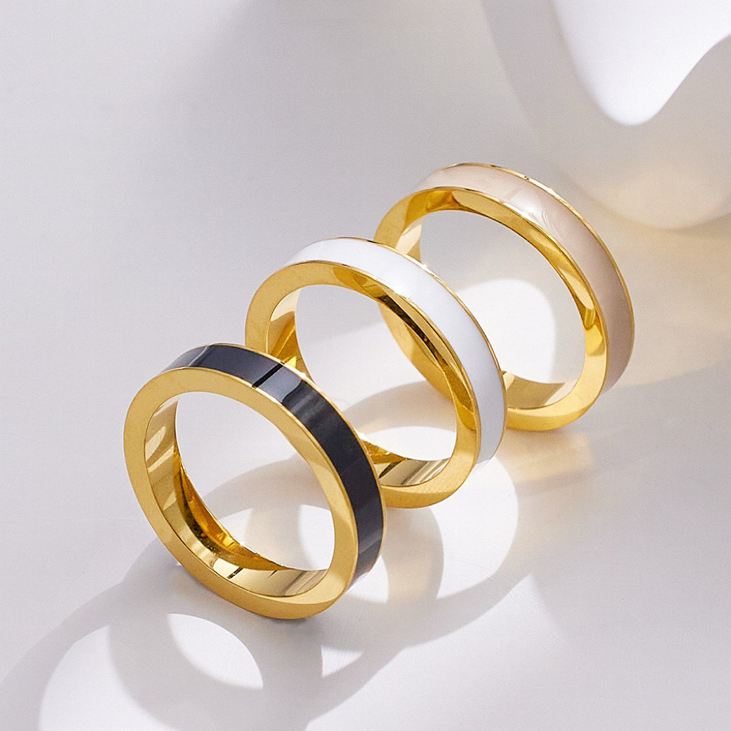 สินค้าใหม่ แหวน สีลงยา งานสแตนเลส 4mm