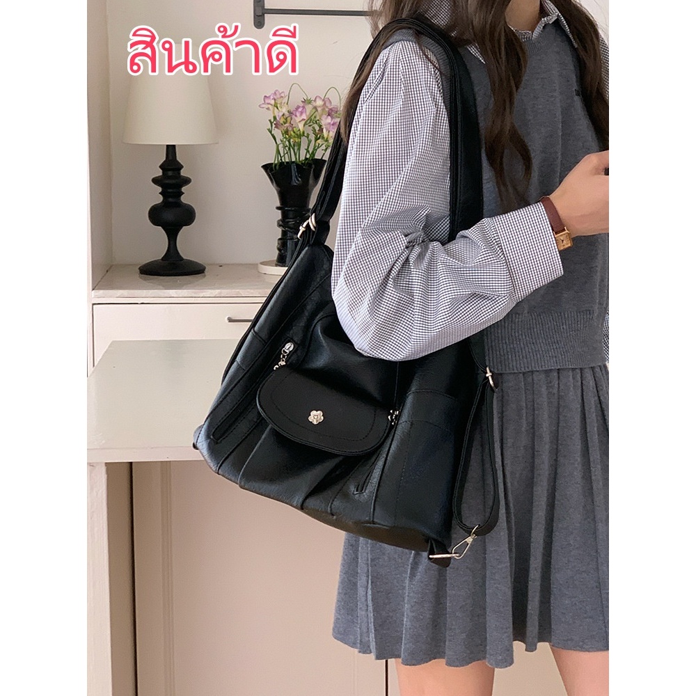 New Arrival 2025 Bambi Leather Bag กระเป๋าสไตล์เกาหลี สะพายได้ 3 แบบ กระเป๋าใบใหญ่ 2 สี F126