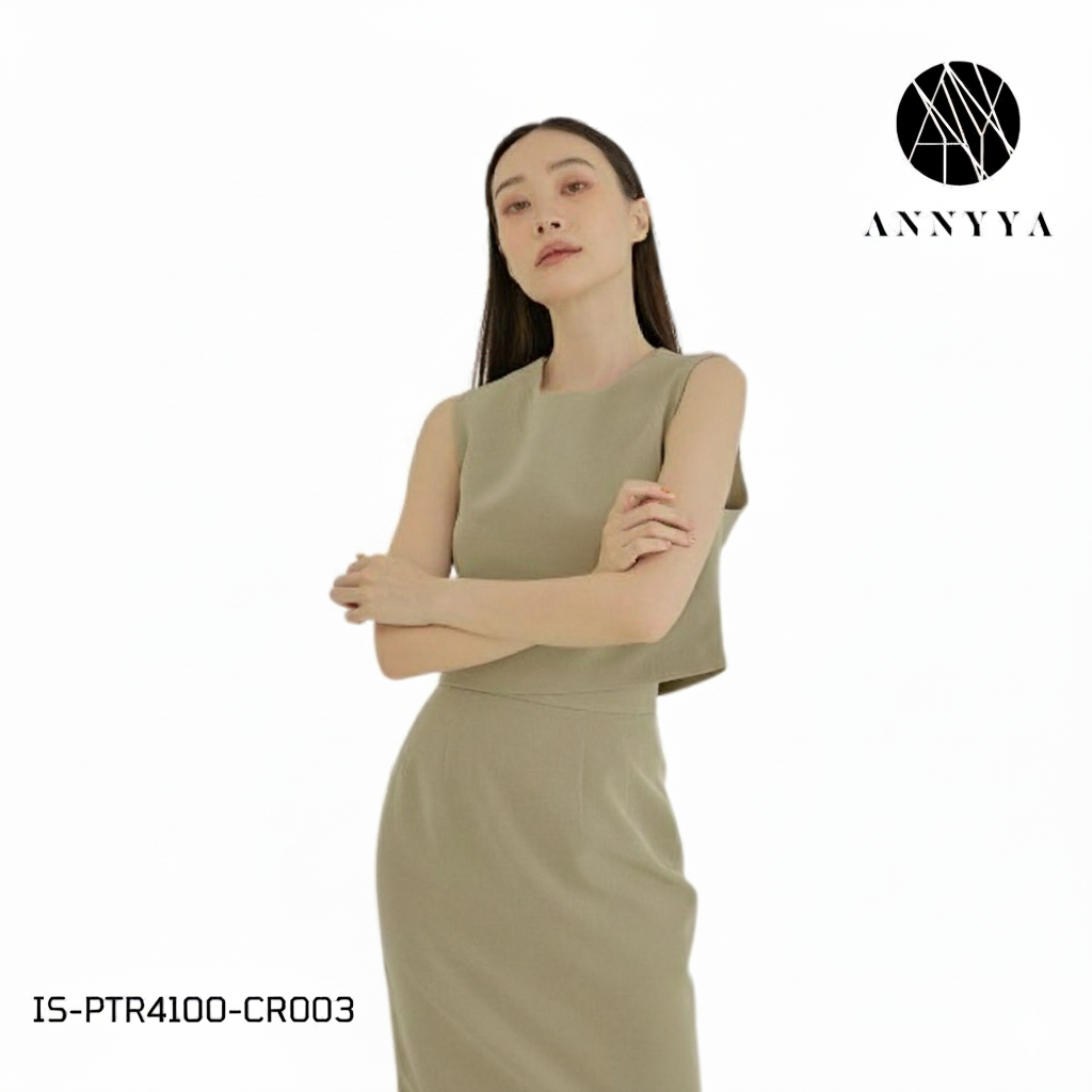 เสื้อคอกลมทรงปล่อย มีซิปหลังแขนกุด ไม่มีกระเป๋า 22 สี 6 ไซร์ เรียบหรู ใส่สบาย ปรับลดขนาดได้ | Annyya