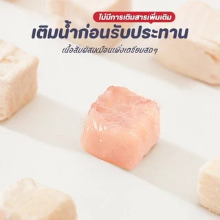 ขนมแมว ขนมหมา ฟรีซดรายอกไก่ลูกเต๋า 100% โปรตีน เกรดอาหารมนุษย์ สดใหม่ ขนมแมวขนมหมา