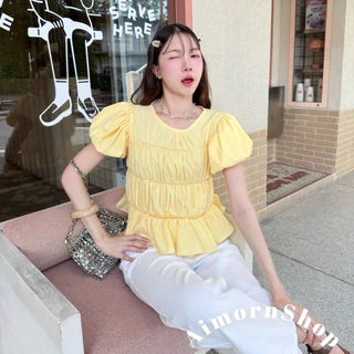 🔥aimorn_shop🔥เสื้อแขนตุ๊กตา แขนพอง แต่งสม็อคตัวพอง น่ารักๆ ลุคคุณหนูสุดๆ