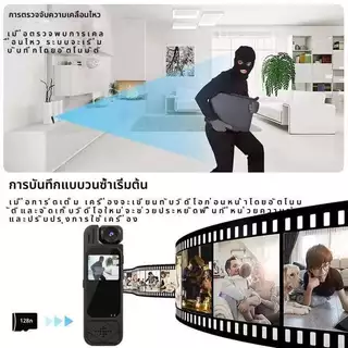 กล้องบันทึกวิดีโอพกพา 2025 HD อินฟราเรด กลางคืน 180° เลนส์หมุนได้ ใช้งานต่อเนื่อง 5 ชม. รองรับหลายภาษา