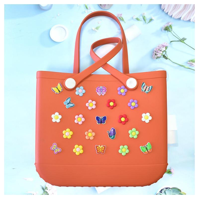 อุปกรณ์เสริมกระเป๋าชายหาด จี้ผีเสื้อและดอกไม้แบบถอดได้ DIY Beach Totes ตกแต่งสําหรับ Bogg กระเป๋าผู้หญิง เฉพาะตกแต่งกระเ - รูปที่ 7