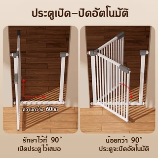 รั้วกั้นแมว ประตูกั้นแมว ไม่ต้องเจาะ กันแมว ประตูเปิดสองทาง สูง 150 ซม.ง่ายต่อการติดตั้ง