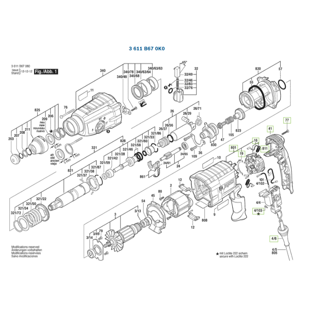 อะไหล่ GBH2-28D 3611B670K0