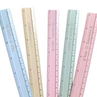 [[ส่งด่วน1-2วัน]] ไม้บรรทัดอลูมิเนียม สีพาสเทล สลักชื่อ ( ราคา 1 ชิ้น )