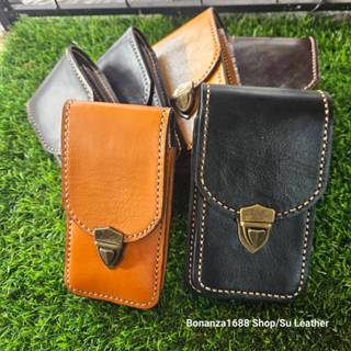 กระเป๋าโทรศัพท์ รุ่นหัวเสียบ ทำจากหนังแท้ ใส่ได้ 2 เครื่อง ง…