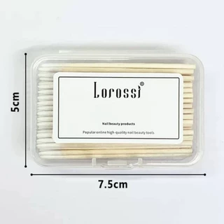 แท่งไม้พันสำลี 2 ตัวเลือก LORROSSI●KANIU สำหรับเช็ดขอบเล็บ ยาว 7●10 ซม. บรรจุกล่อง พร้อมส่ง