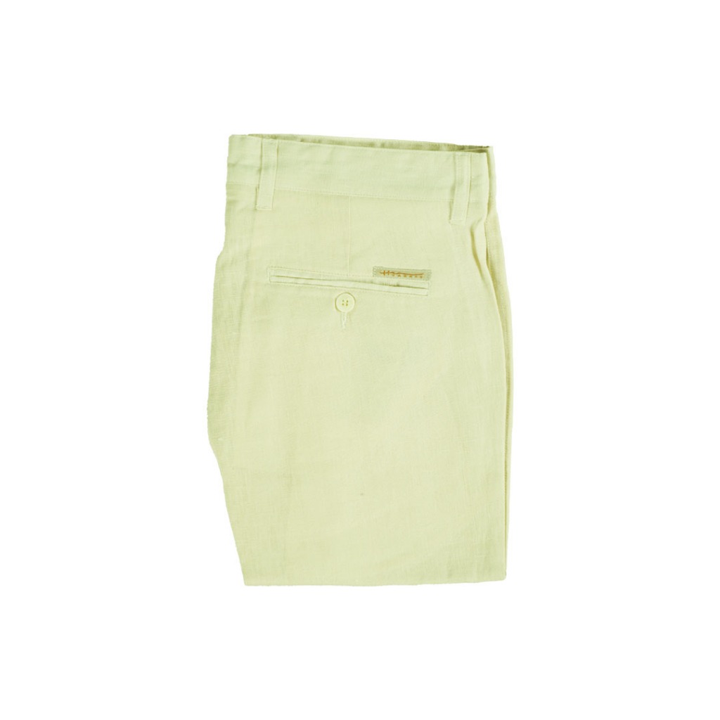 Hazard กางเกงขาสั้นสีพื้น ผ้า Linen(ลินิน) สีครีม