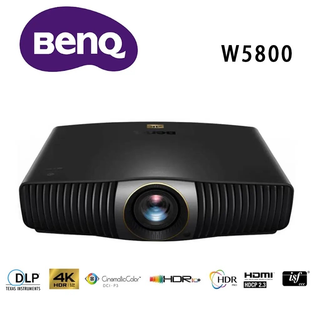 BenQ W5800 4K HDR Laser Home Theater Projector | 2600lm | 100% DCI-P3 & 100% Rec.709 | Motorized Len